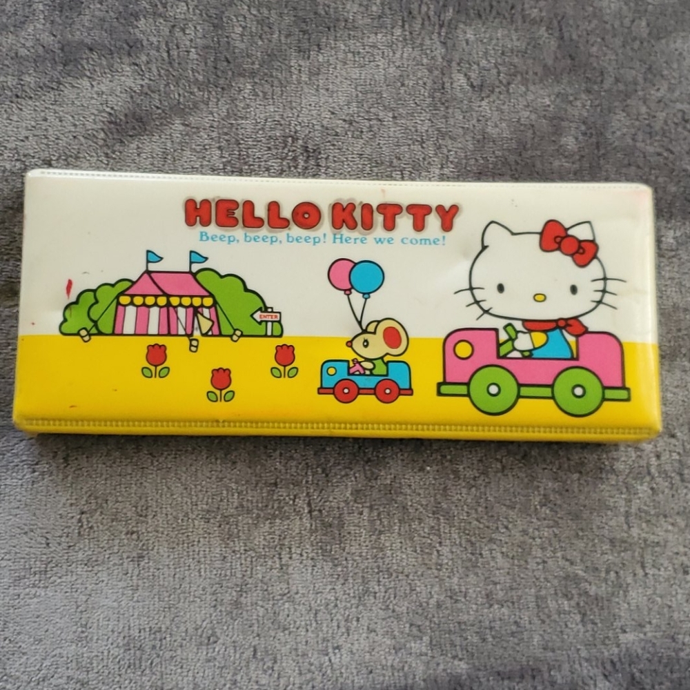 Hello Kitty Pencil Box and 2 Luggage Tags